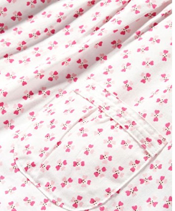 Girl shirt white with red pattern - Click Image to Close